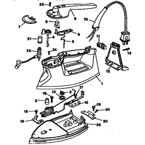 Replacement Parts Diagram and Parts List for F365S  Black and Decker Iron
